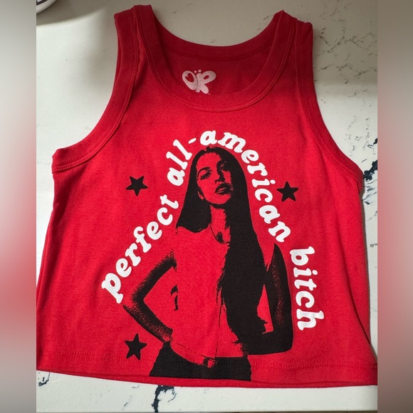 Tops - Olivia Rodrigo crop top Red “All American B “.  Size Large